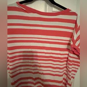 Loft pink striped shirt Large